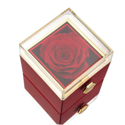 קופסת ורד מסתובבת עם שרשרת זוגית