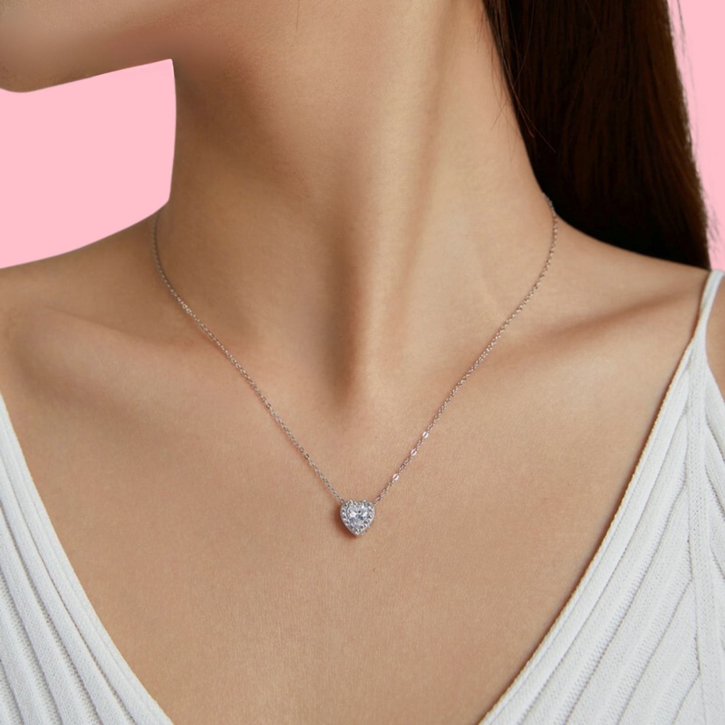 שרשרת לב מלא כסוף