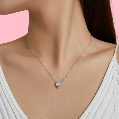 שרשרת לב מלא כסוף