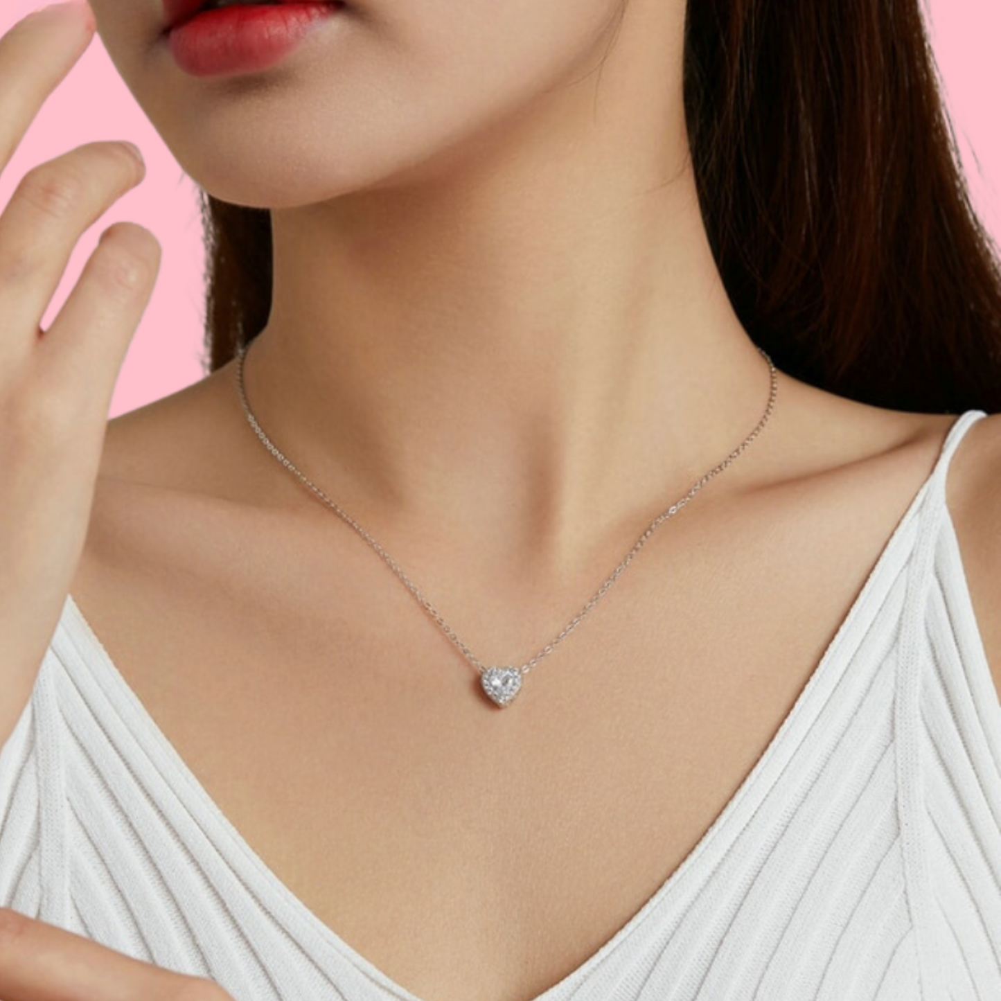 שרשרת לב מלא כסוף